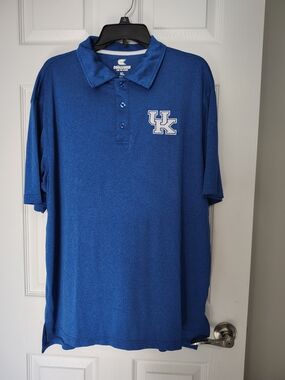Colosseum Kentucky Wildcats Heather Blue Polo Shirt Mens XL